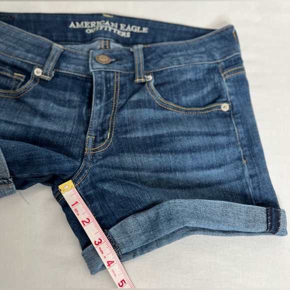 American Eagle Women's Short Size 6 Denim Short Blue Regular Cotton - Picture 7 of 7